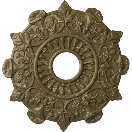 Ekena Millwork Preston Ceiling Medallion (Fits Canopies up to 4"), 17 1/2"OD x 4"ID x 1"P, Mississippi Mud Crackle CM17PRMMC
